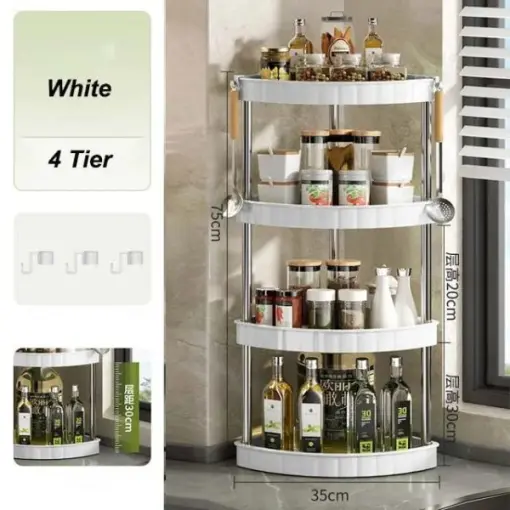 4 Layer Corner Trolly Rack Multifunctional Corner Storage Rack for Every Home